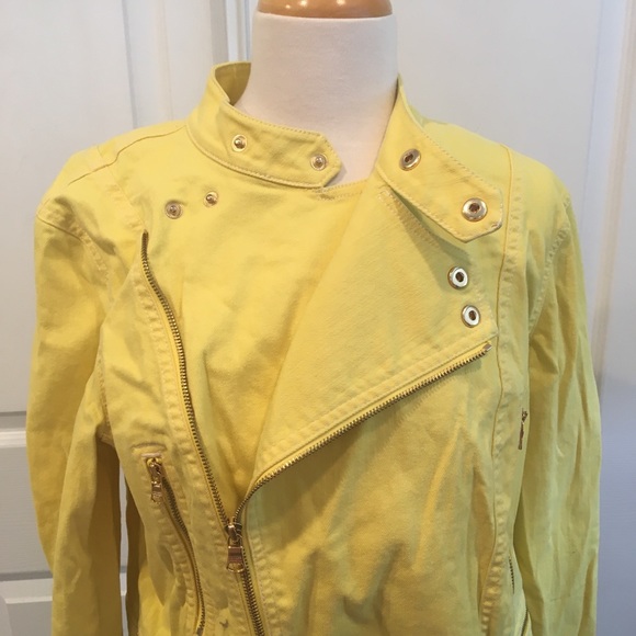 ✨HP✨ Lauren Jeans Co Yellow Moto Jacket - Picture 4 of 6